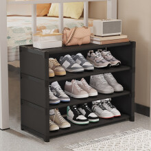 Étagère à chaussures à 4 niveaux, empilable, étroite et robuste
