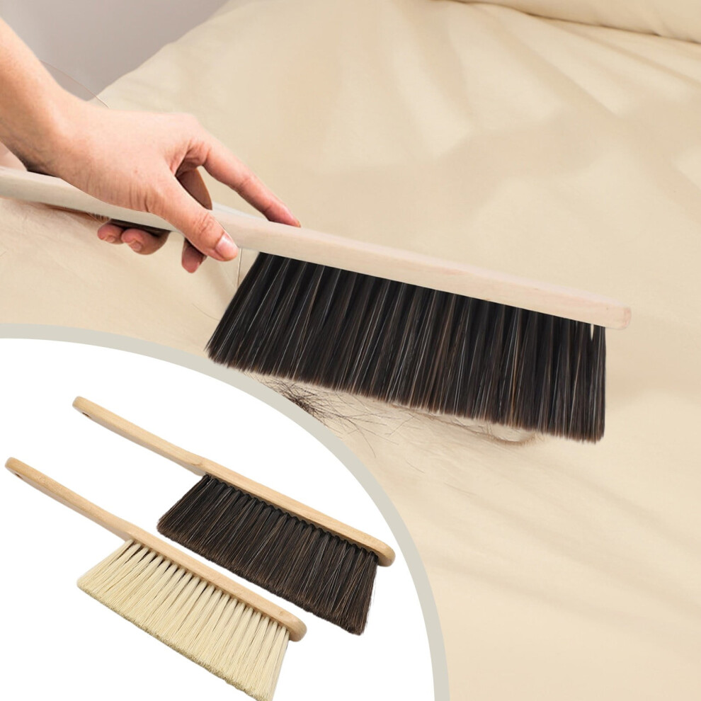 2Pcs Hand Broom 14.2In, Soft Bristle Dust Brush For Couch, Sofa, Bed, Car & Carpet Â Wooden Handle With Hole, Compatible With Standard Handles 9399596531922