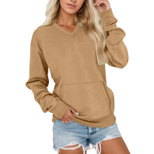 Blusa de moletom de lã macia e térmica para o inverno, modelo oversized aconchegante com gola redonda e bolsos para conforto casual e esportivo.