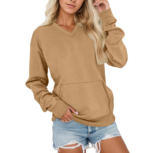 Fleece pullover sweatshirt blød termisk vintertop med
