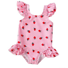 Floral Print Ruffle Tankini Swimsuit for Girls 3-4Y, Pink, Beach & Pool Summer Play – Compatible with Kids