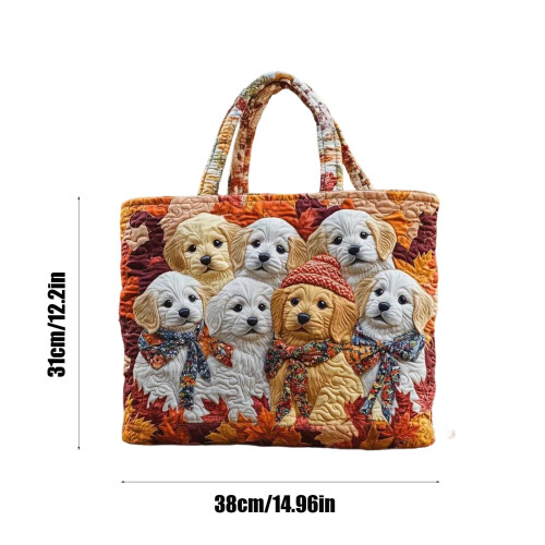 Χαριτωμένη τσάντα Tote από καμβά με animal print, ελαφριά τσάντα ώμου με εσωτερική τσέπη 2