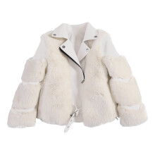 Cappotto invernale da bambina in pelliccia sintetica di volpe, manica lunga.