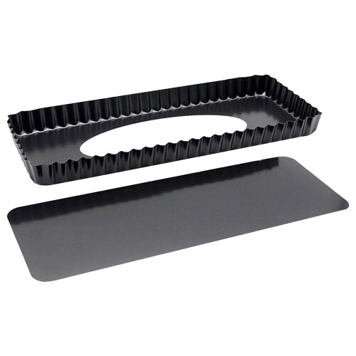 Detachable Rectangular Baking Pan 3511cm, Non-Stick Fluted Tray with Removable Base – Ideal for Quiches & More