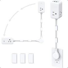 Otočný predlžovač zásuviek s 3 AC zásuvkami a USB-C, 18 palcov