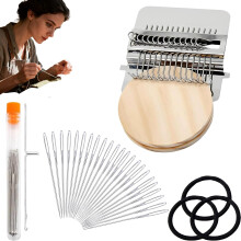 Mini Portable Knit Patch Kit Darning Loom for Jeans, Socks & Clothes – DIY Weaving & Mending – Compatible with All Yarns