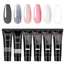 6pcs Poly Builder Uv Gel Quick Building Nail Tips Finger Extension Nails Art
