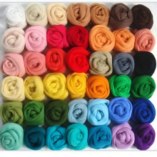 36-Color Wool Roving for Needle Felting DIY