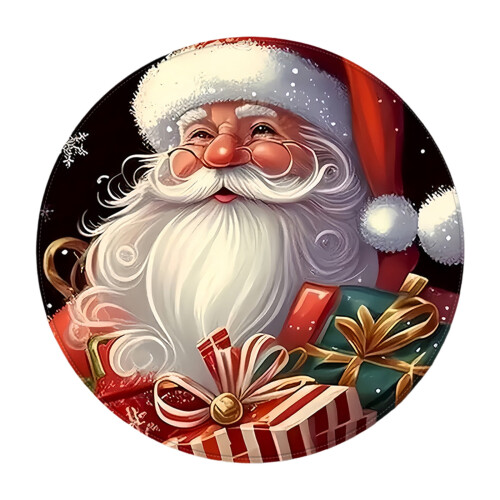 Tapis rond de Noël à poils courts, lavable, 60 cm 2