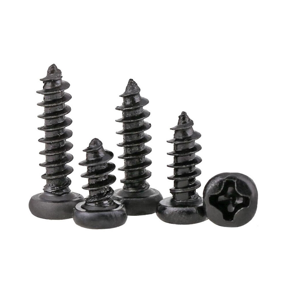 100Pcs Black Round Pan Head Cross Self-Tapping Screws M1 M1.2 M1.4 M1.7 M2.3 M2.6 M3 Micro Electronic Screw 9448990556922