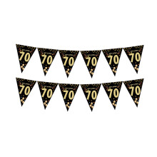 Zwarte en gouden slinger voor verjaardagsdecoratie, 3 meter