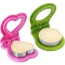 Uncrustables Sandwich Cutter & Sealer, 2-Pack Crustless Maker for Kids – Circle & Heart Shapes, Compatible with Uncrustables