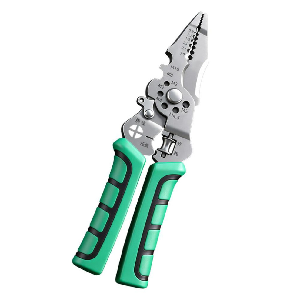 8-In-1 Wire Crimper & Stripper With Voltage Tester, Multifunctional Pliers For Hot/Neutral Wires Â Compatible With Electrician, Hvac, Auto Repair 9027700961333