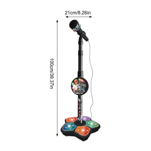Microfone infantil de karaokê com suporte, Bluetooth, entrada auxiliar e função eco. 2