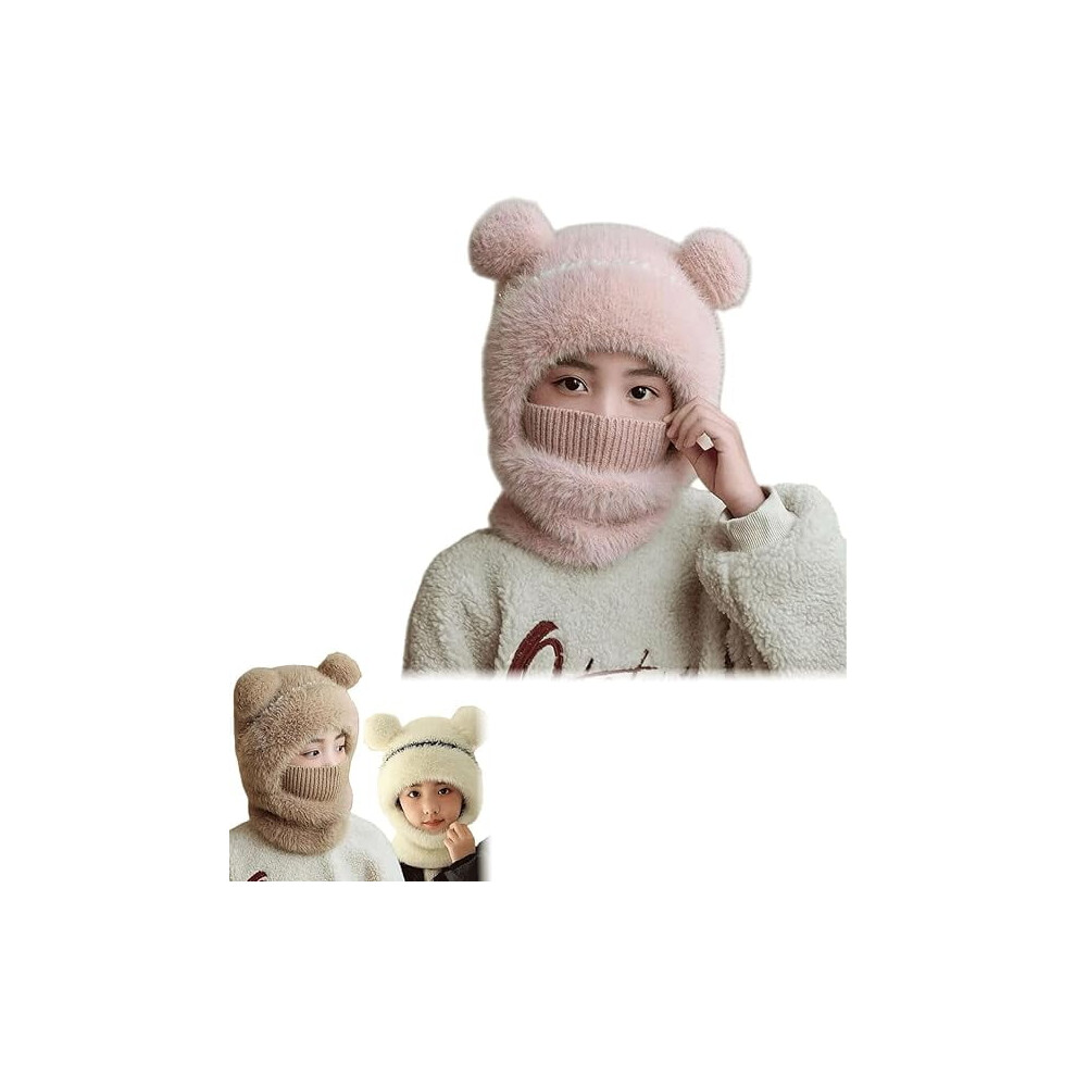 Bear Mask Cap Hat, Bear Ski Mask, 3 In 1 Beanie Hat With Scarf And Masks, Fleece Beanie, Windproof And Warm(B) 9027700961630