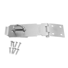 4 Inch Padlock Hasp Door Clasp Hasp Lock Latch Stainless Steel Lock For Fastening Gate Cabinet Door (Silver)
