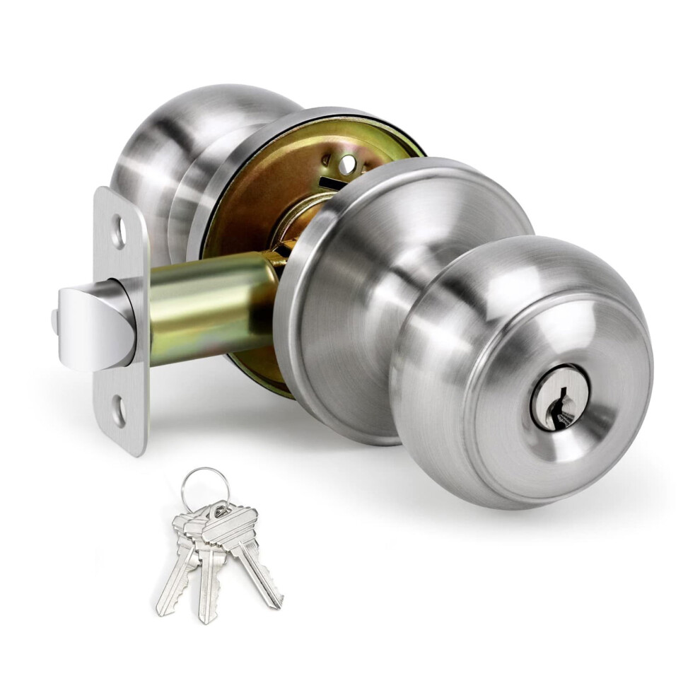 Zincs Alloy Round Door Knobs Knobset Entrance Lock Interior Door Handles For Hallway, Closet, Bathroom Easy To Install 9027700961562