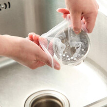 200Pcs Polyester Filter Bag Sink Mesh Strainer Pouch for Kitchen Storage White Durable
