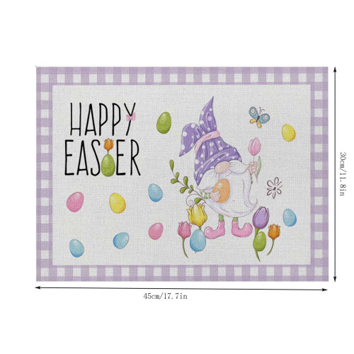Sets de table de Pâques avec motif camion et lapin, 45 x 30 cm 1