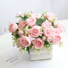 Kunstig persisk rosebuket elegant midtpunktsdekoration med 5 hoveder
