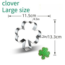 St. Patrick's Day Shamrock Cookie Cutters Set - 10PCS Stainless Steel Clover Baking Molds for Biscuit, Fondant & Cake Decoration