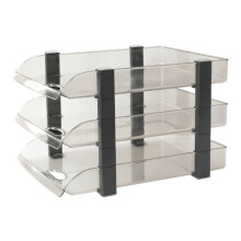 Acrylic Desk File Tray – 2-Tier, Black, 280x372x144mm