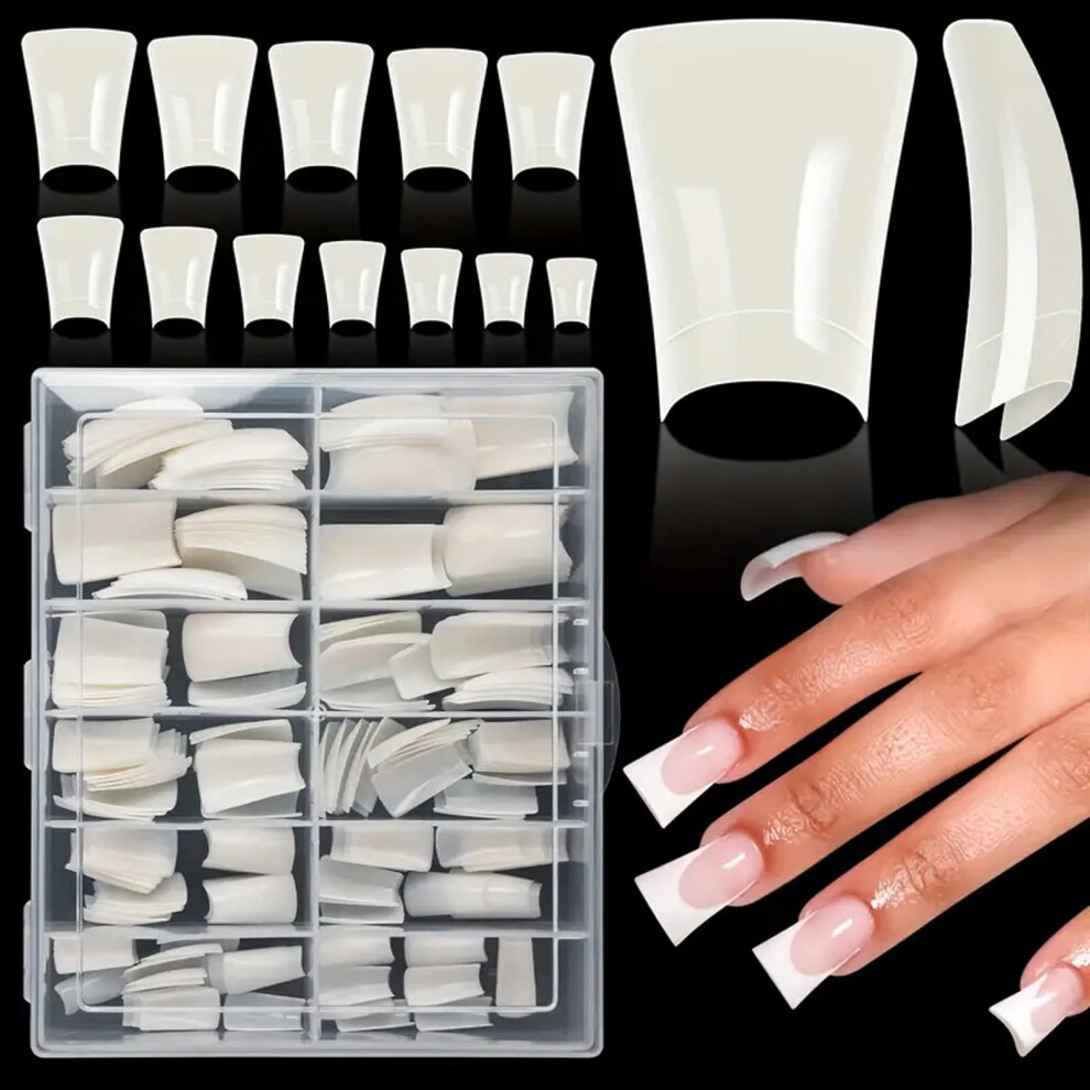 120/504pcs Short Curved Nails Tips Half Covers Clear Duck Nails Manicure Nails Ornament for French Nails Extensions