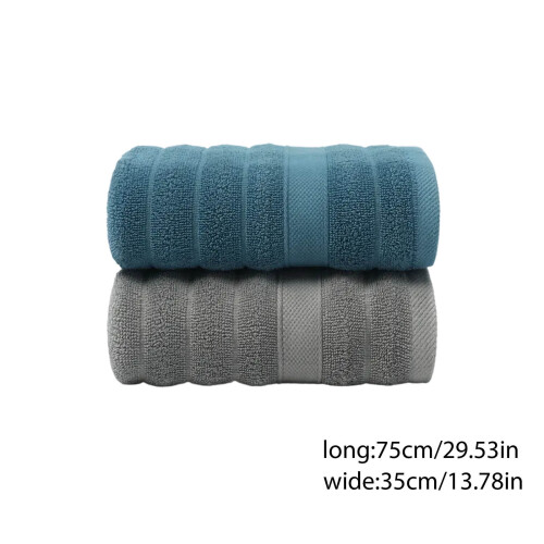 Toalhas de Banho de Algodão Absorventes com Listras Multicoloridas, Macias e Grossas para Adultos (Homens e Mulheres) - 35x76cm (14x30 polegadas) - 1