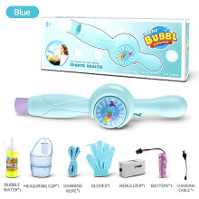 Fog Bubble Machine with Colorful Smoke & Elastic Wand – Magic Interactive Bubble Maker, Fun Gift (Blue)