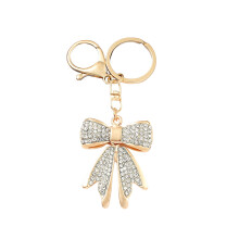 Sparkly Gold Plated Color Rhinestone Bow Keychains for Women, Suitable for Keychains, Wallets, Handbags, Backpacks Gold