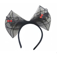 Bandeau d'Halloween avec nœud papillon et serre-tête en maille, taille unique