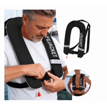 Outdoors Adults Auto/Manual Inflatable Life Jacket (Black)