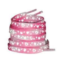 Reflective Heart Shoelaces Night Polyester Strings for Running Cycling Unisex Sports Casual Shoes