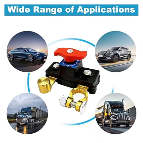 Universal Battery Disconnect & Leak Protector, Instant Power Isolation, Zero Drain, Compatible with Auto, 2PCS 1