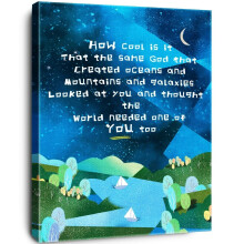 Inspirational Bible Verse Canvas Prints – Christian Wall Art for Kids' Bedroom, Nursery, Classroom, Dorm; Compatible with Teens & Children