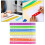 Régua transparente e colorida de 30 cm (12 polegadas) com escala em polegadas e centímetros, ideal para matemática, com furos para desenho, para 2