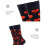 Women's Heart Pattern Cotton Crew Socks, Watermelon Red, 5