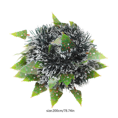 Groene slinger van lametta op batterijen, 200 cm 2
