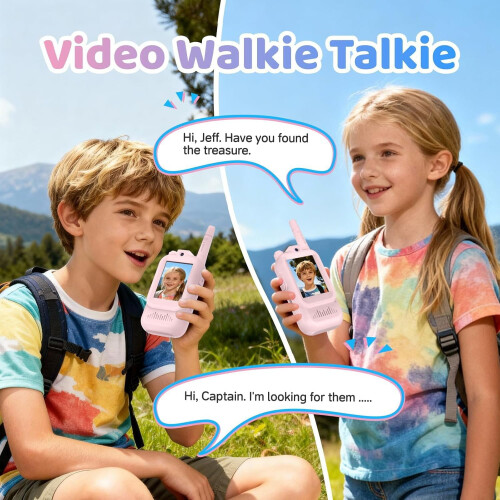 Video Intercom Kids Walkie Talkies 2 Pack Rechargeable with Video and Long Range 2