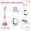 Star Karaoke Microphone with Stand Pink 1pc 6