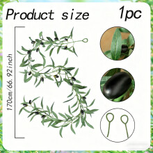2pcs Lifelike Olive Leaf Garland 170cm