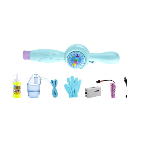 Fog Bubble Machine with Colorful Smoke & Elastic Wand – Magic Interactive Bubble Maker, Fun Gift (Blue) 1