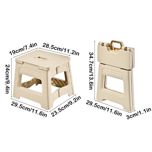 Foldable Plastic Stepping Stool Lightweight Non-Slip 3-Step 2