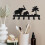 Black Wall Hooks Rack Iron Material for Hanging Coats Towels and Keys Multiple Hooks 6
