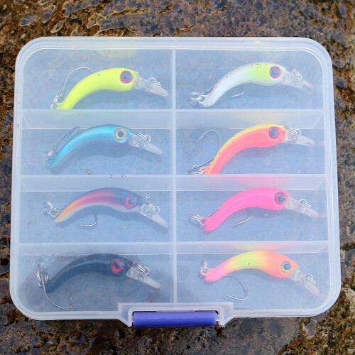 2 Stück Angelköder Jigs 1,5 g Kleiner Minnow-Köder Mikroköder Mini-Bogen Einzelhakenköder Kunstköder Felsenkrebs Mikro-Casting-Typ 1