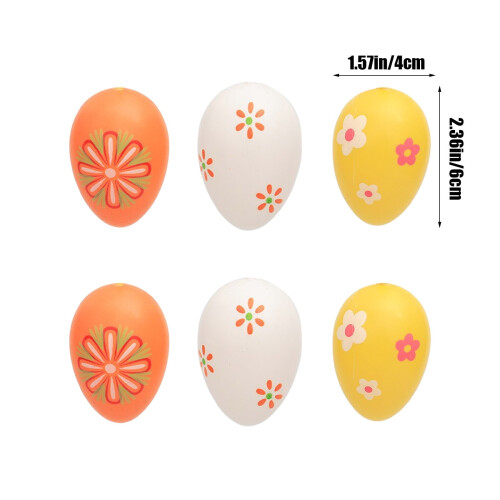 Easter Eggs Assorted Colors 6 Pcs 2