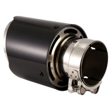 Car Bright Carbon Fiber Exhaust Tip 63-101MM Universal Car Exhaust Pipe Modification Tail Throat Clip- Tail Pipe