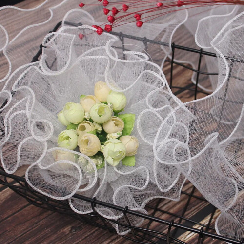 Weißes Polyester-Blumenwickelgarn, 360 cm 2