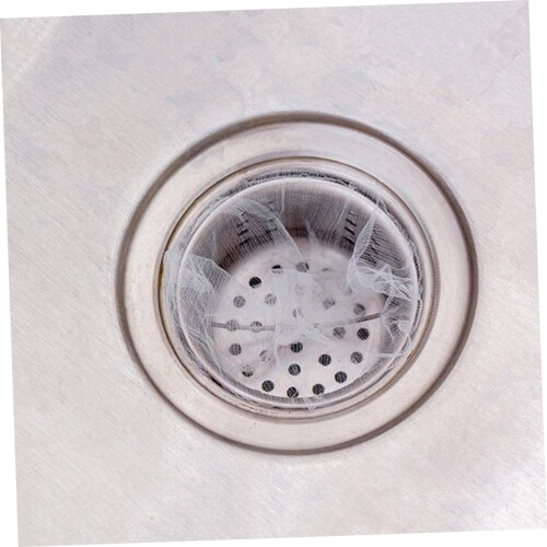 200Pcs Polyester Filter Bag Sink Mesh Strainer Pouch for Kitchen Storage White Durable 2