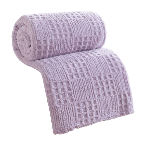 Polyester Waffle Jacquard Blanket Purple 100x150cm 1